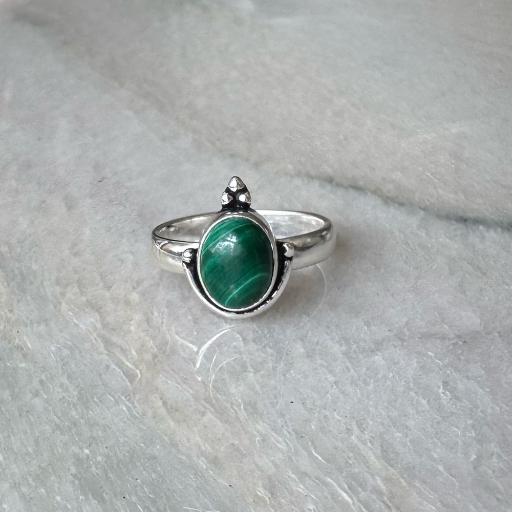 NWOT Sundance Clover Kingdom Ring, Malachite, Sterling Silver
